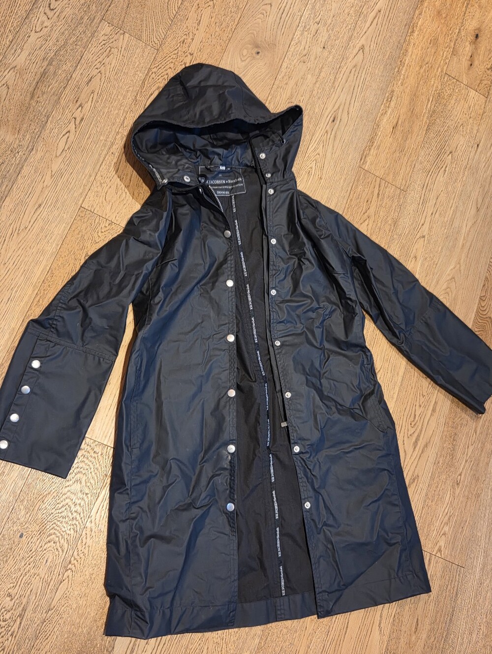 Ilse Jacobsen Black Hooded Trench Raincoat